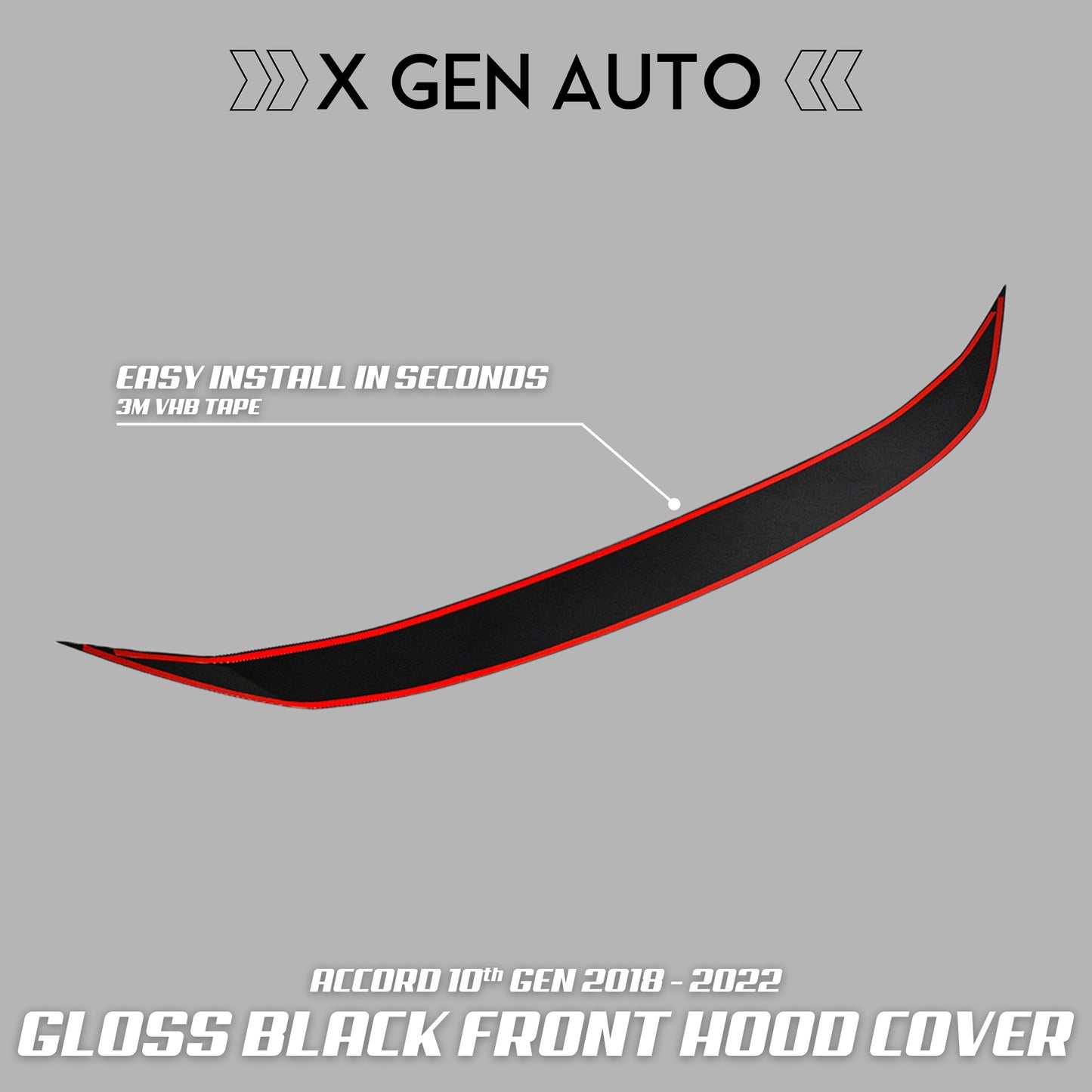 GLOSS BLACK FRONT HOOD COVER