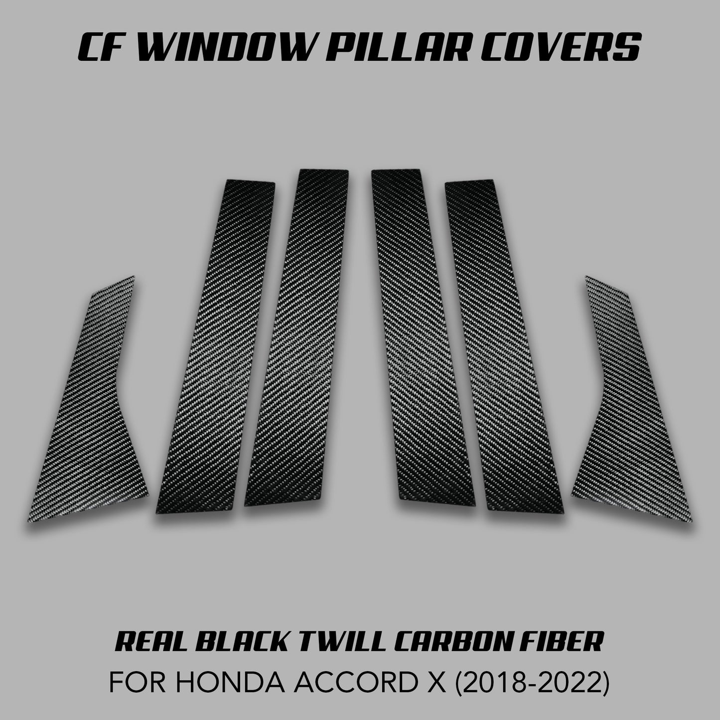 [ACCORD X] REAL CARBON FIBER WINDOW PILLAR COVERS (SHIPS 5/30)
