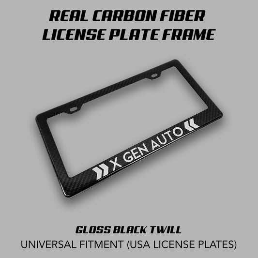 [XGENAUTO] REAL CARBON FIBER LICENSE PLATE FRAME (SHIPS 5/30)