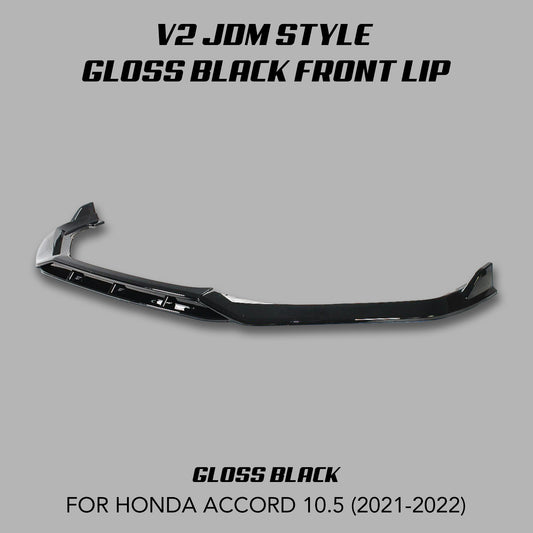 [ACCORD 2021-2022] V2 JDM STYLE GLOSS BLACK FRONT LIP