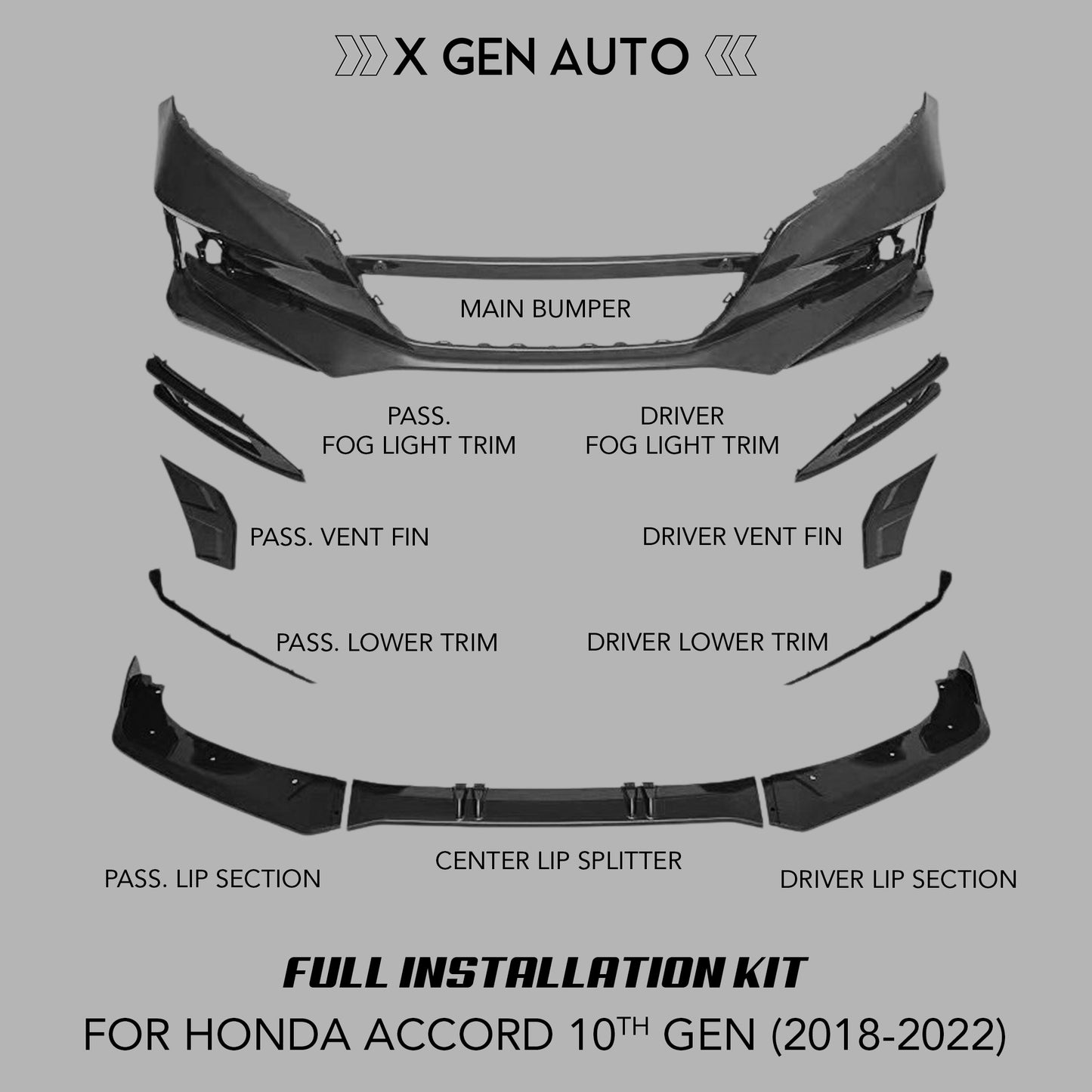 [ACCORD 2018-2022] GF BODYKIT© FULL FRONT BUMPER KIT (PRE-ORDER NOW)