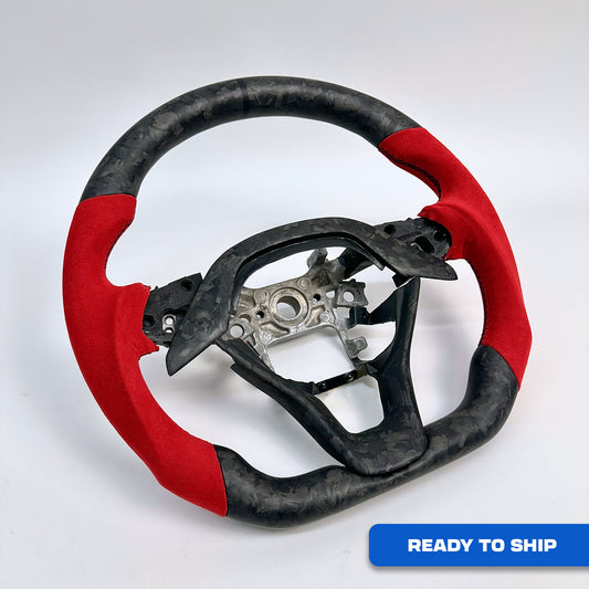[ACCORD X] PRE-BUILT: MATTE FORGED CARBON FIBER STEERING WHEEL