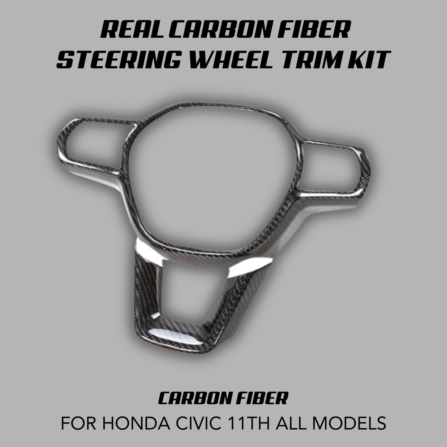 [CIVIC 11TH] REAL CARBON FIBER STEERING WHEEL TRIM KIT