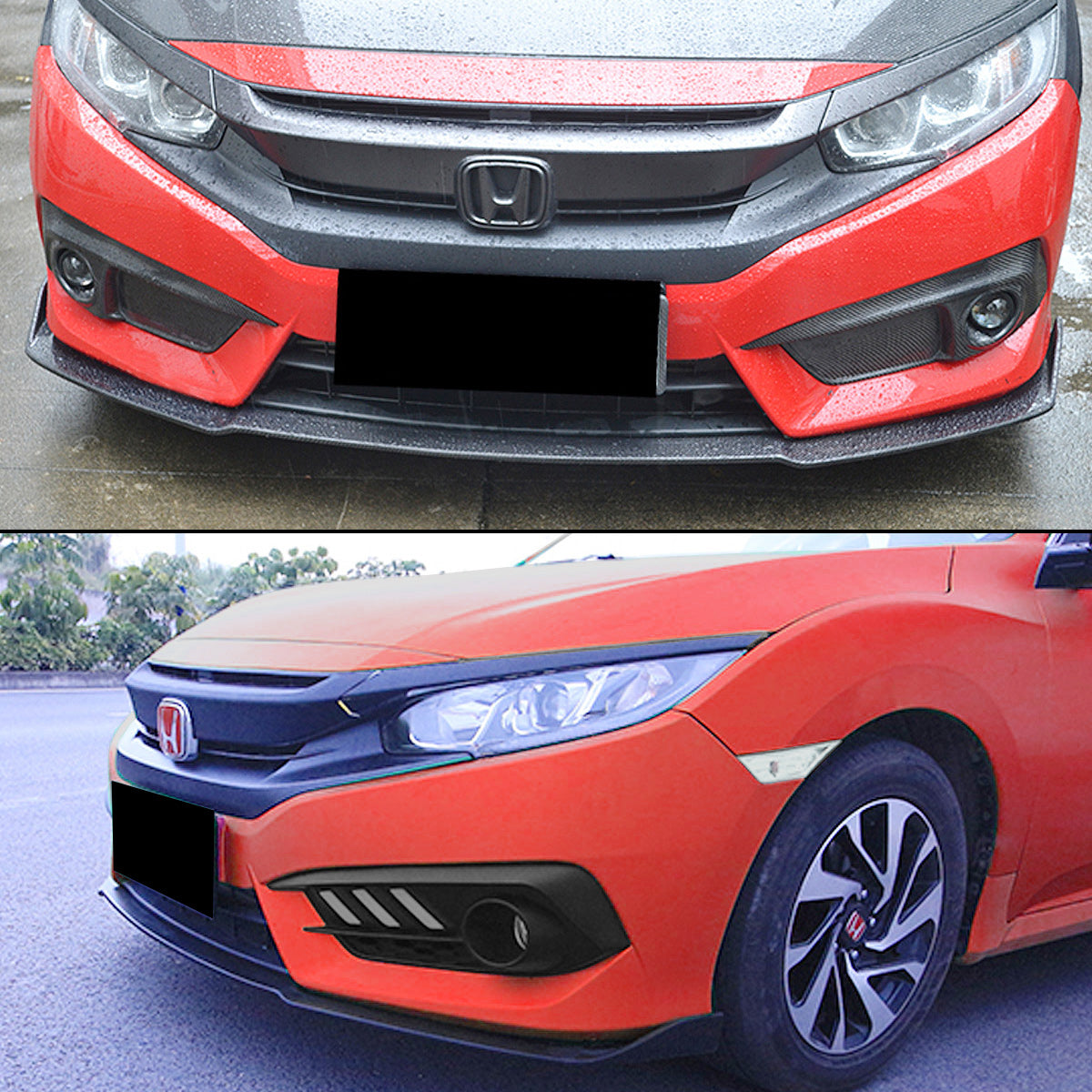 [CIVIC X] V1 JDM STYLE FRONT LIP SPLITTER – XGENAUTO