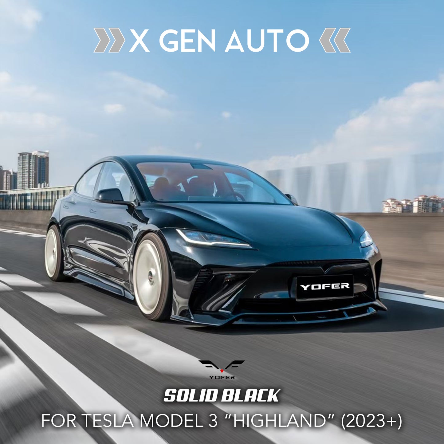 [TESLA MODEL 3 : 2023+] YOFER DESIGN© MAX EDITION FRONT BUMPER KIT