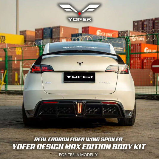 [TESLA MODEL Y] YOFER DESIGN© MAX EDITION REAL CARBON FIBER WING SPOILER