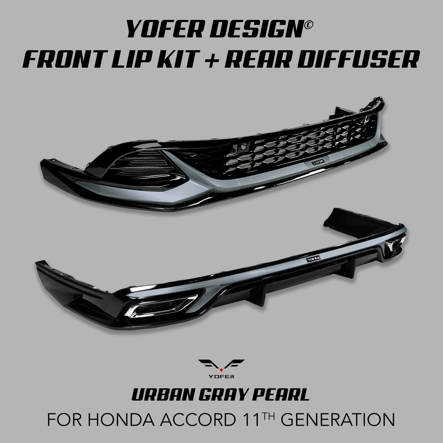 [ACCORD 11TH] YOFER DESIGN© FRONT LIP + DIFFUSER BUNDLE KIT - XGENAUTO
