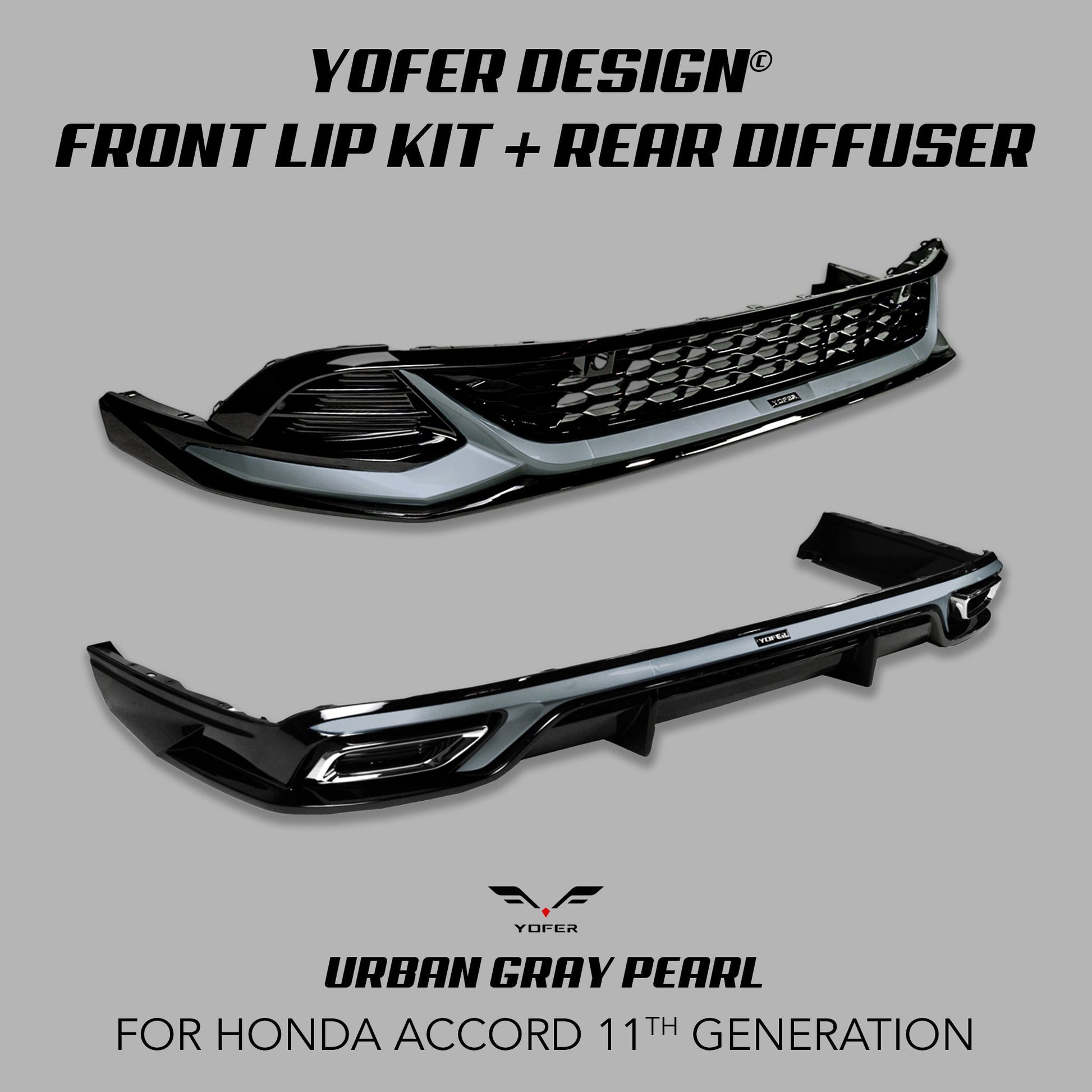 [ACCORD 11TH] YOFER DESIGN© FRONT LIP + DIFFUSER BUNDLE KIT - XGENAUTO