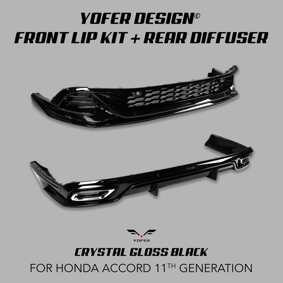 [ACCORD 11TH] YOFER DESIGN© FRONT LIP + DIFFUSER BUNDLE KIT - XGENAUTO