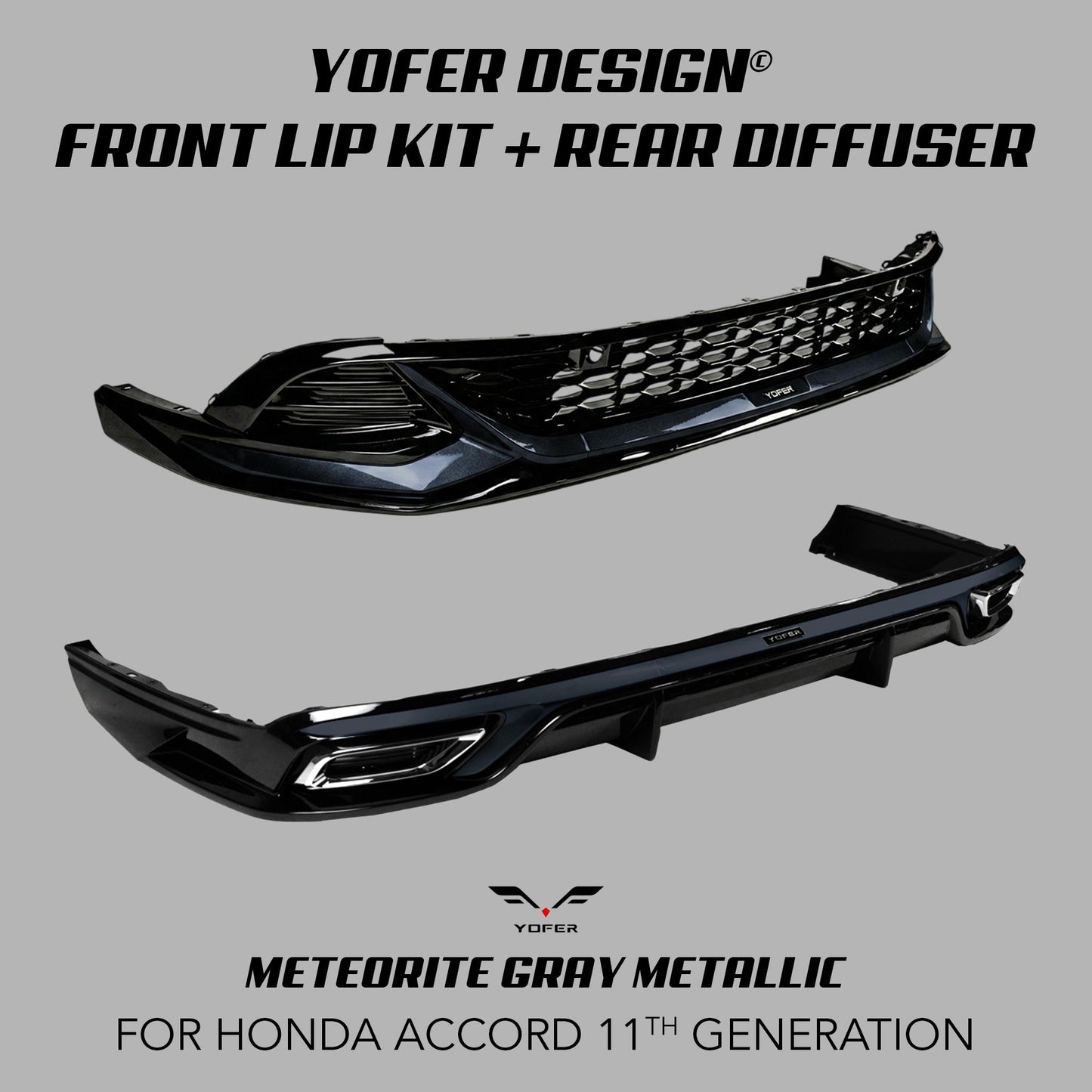 [ACCORD 11TH] YOFER DESIGN© FRONT LIP + DIFFUSER BUNDLE KIT - XGENAUTO