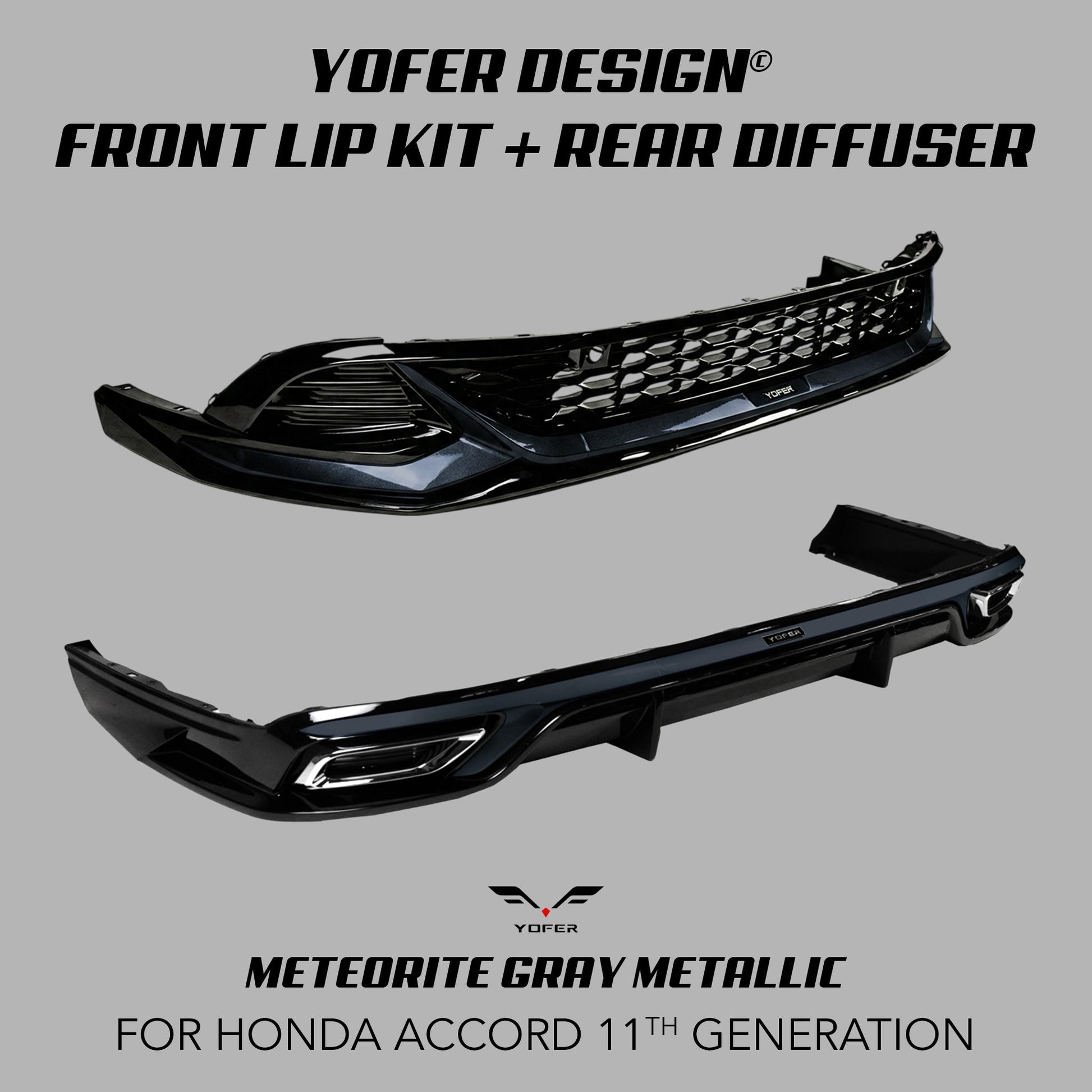 [ACCORD 11TH] YOFER DESIGN© FRONT LIP + DIFFUSER BUNDLE KIT - XGENAUTO