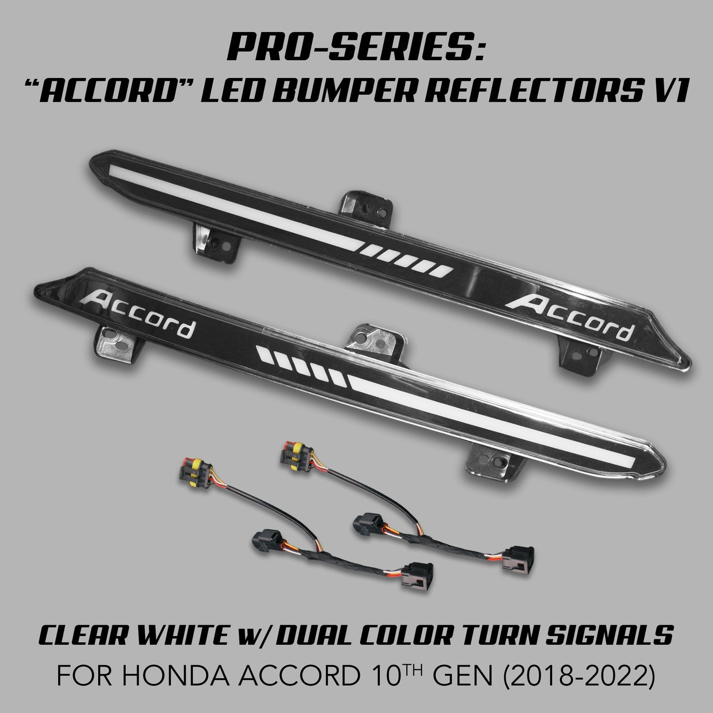 [ACCORD 2018 - 2022] "ACCORD" LOGO LED BUMPER REFLECTORS V1 - XGENAUTO