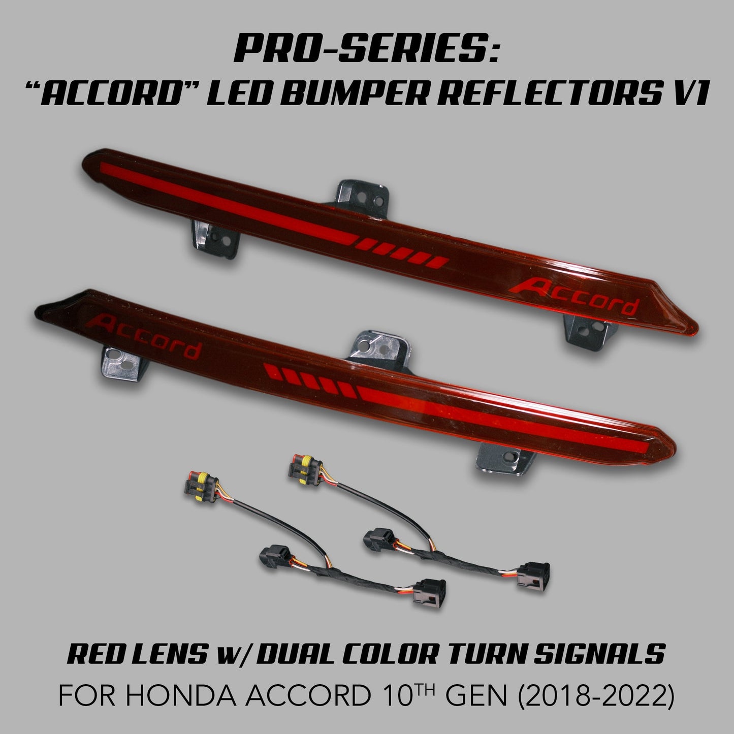 [ACCORD 2018 - 2022] "ACCORD" LOGO LED BUMPER REFLECTORS V1 - XGENAUTO