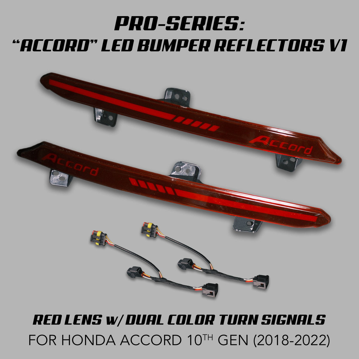 [ACCORD 2018 - 2022] "ACCORD" LOGO LED BUMPER REFLECTORS V1 - XGENAUTO