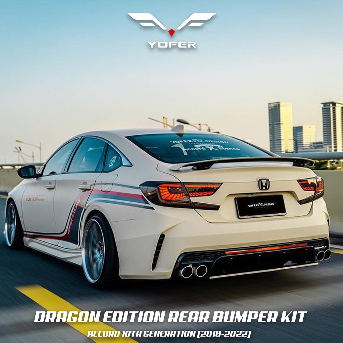 [ACCORD 2018 - 2022] YOFER DESIGN© DRAGON EDITION REAR BUMPER FULL KIT - XGENAUTO