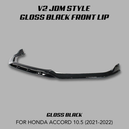 [ACCORD 2021 - 2022] V2 JDM STYLE GLOSS BLACK FRONT LIP - XGENAUTO