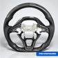 [ACCORD X] PRE - CONFIGURED: GLOSS BLACK TWILL CARBON FIBER WHEEL w/ WHITE ACCENTS - XGENAUTO