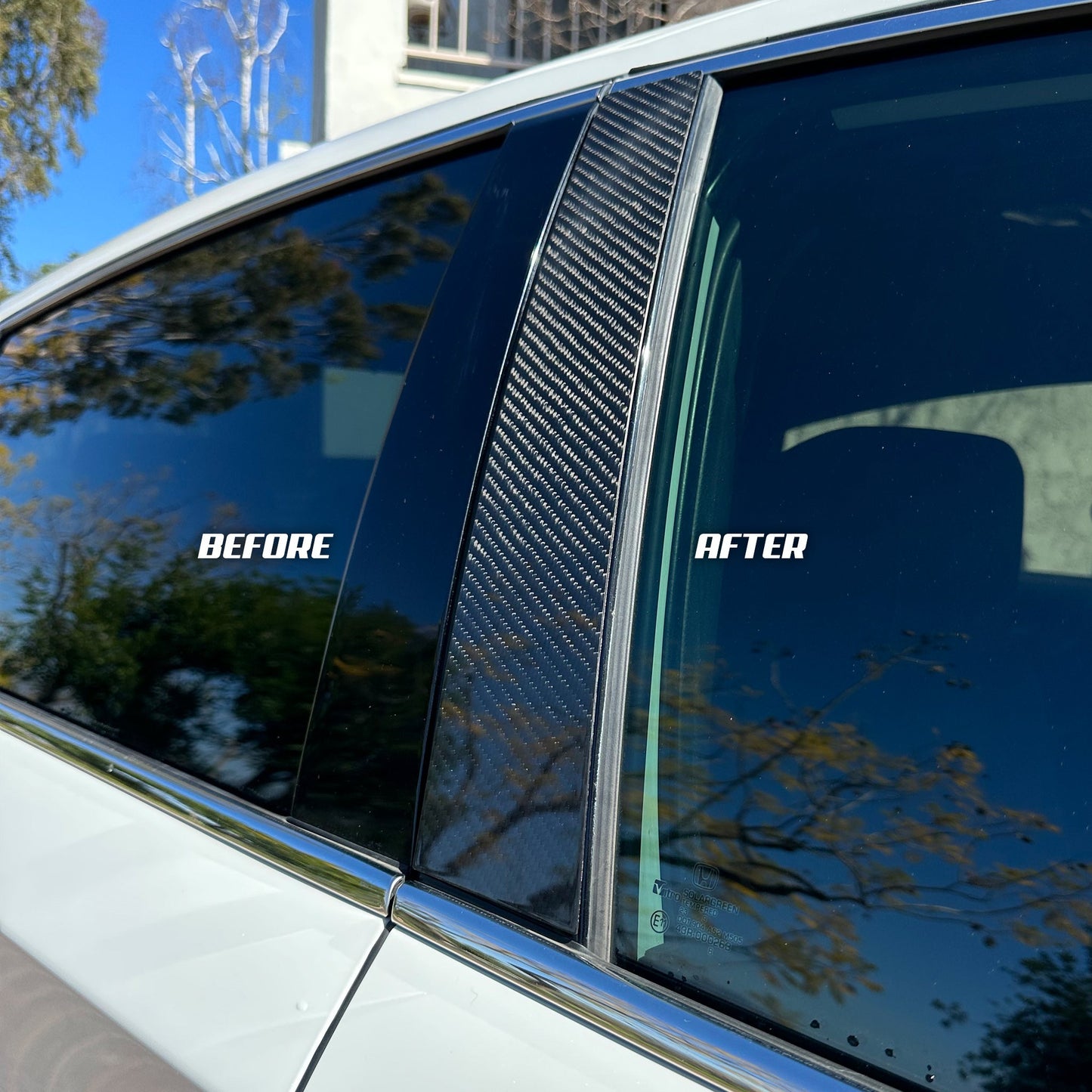 [ACCORD X] REAL CARBON FIBER WINDOW PILLAR COVERS - XGENAUTO