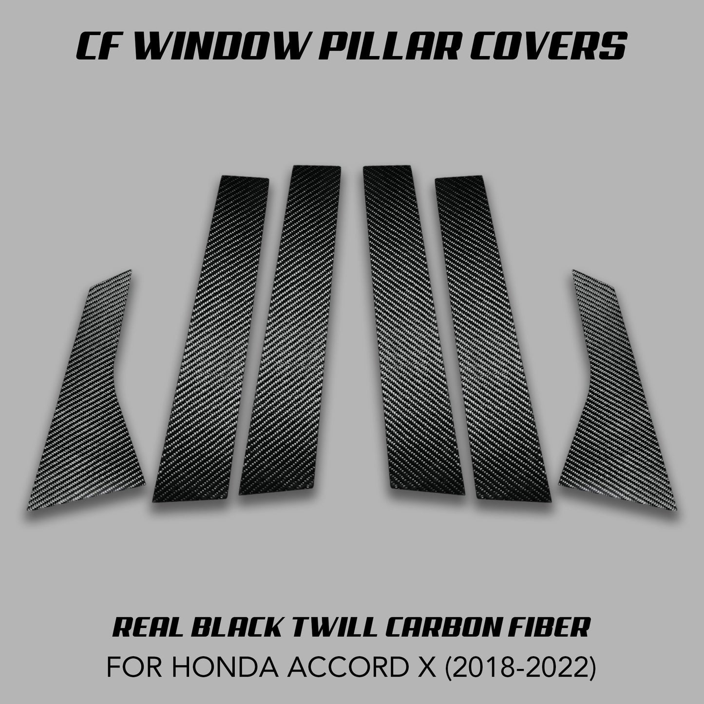 [ACCORD X] REAL CARBON FIBER WINDOW PILLAR COVERS - XGENAUTO