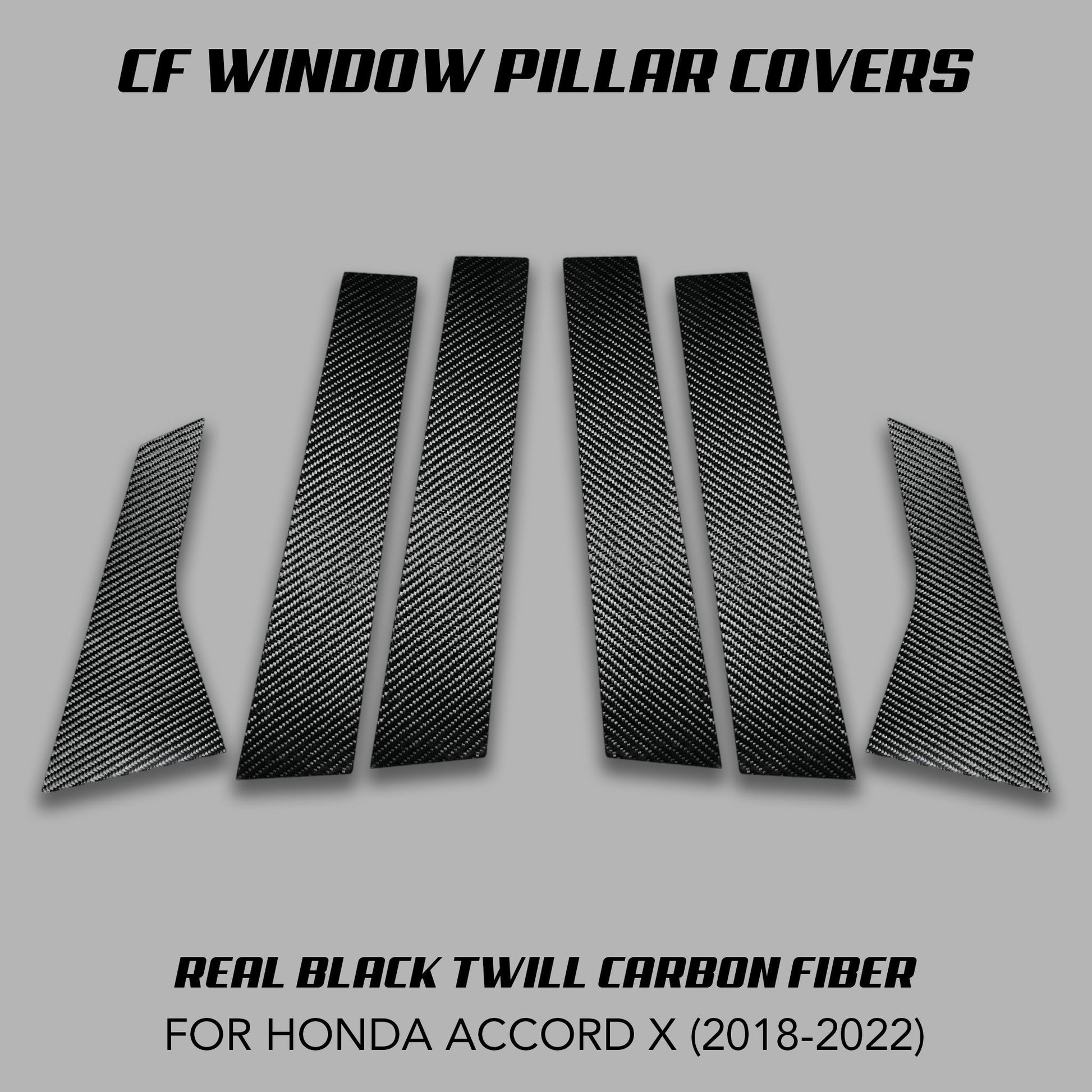 [ACCORD X] REAL CARBON FIBER WINDOW PILLAR COVERS - XGENAUTO