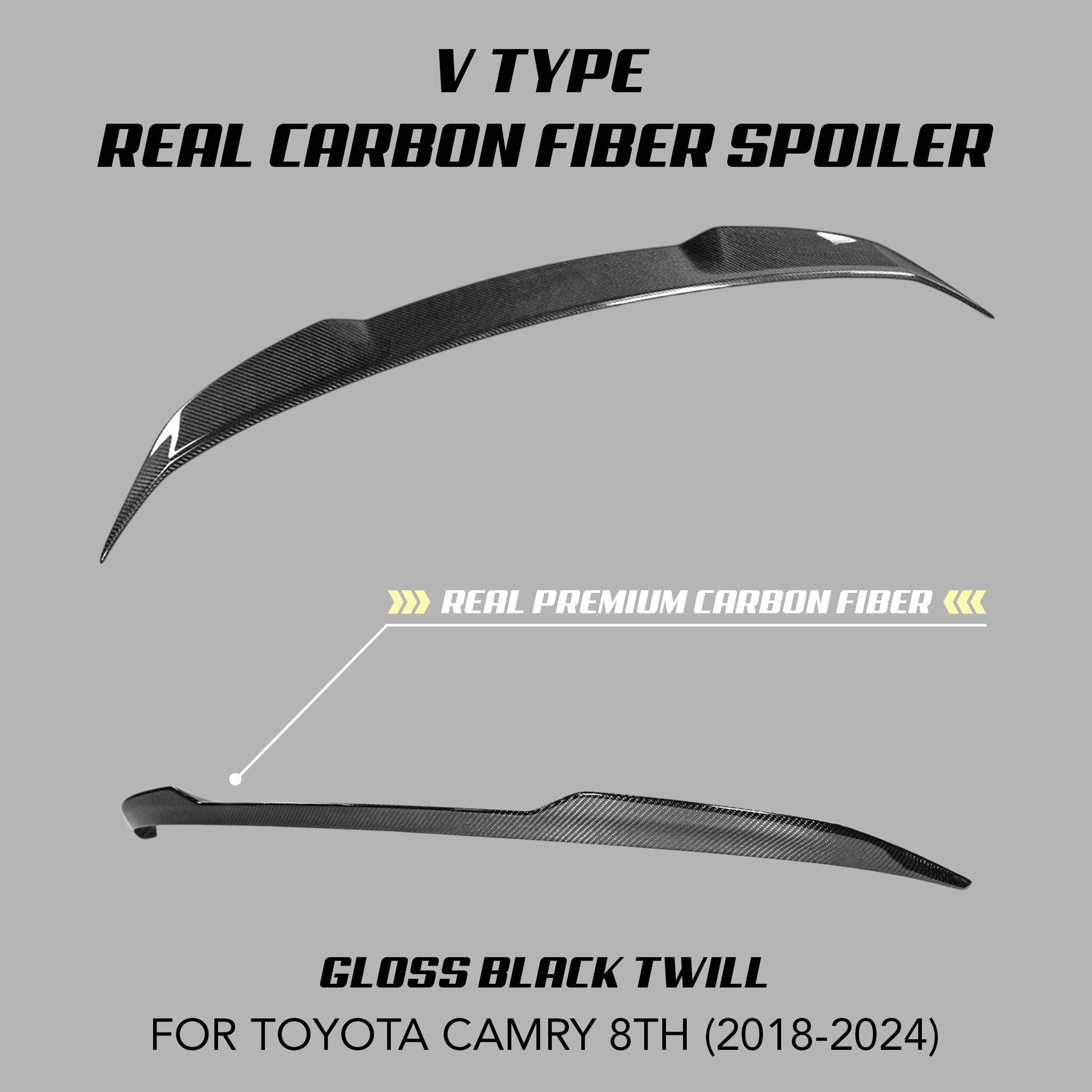 [CAMRY 8TH] V TYPE REAL CARBON FIBER SPOILER - XGENAUTO