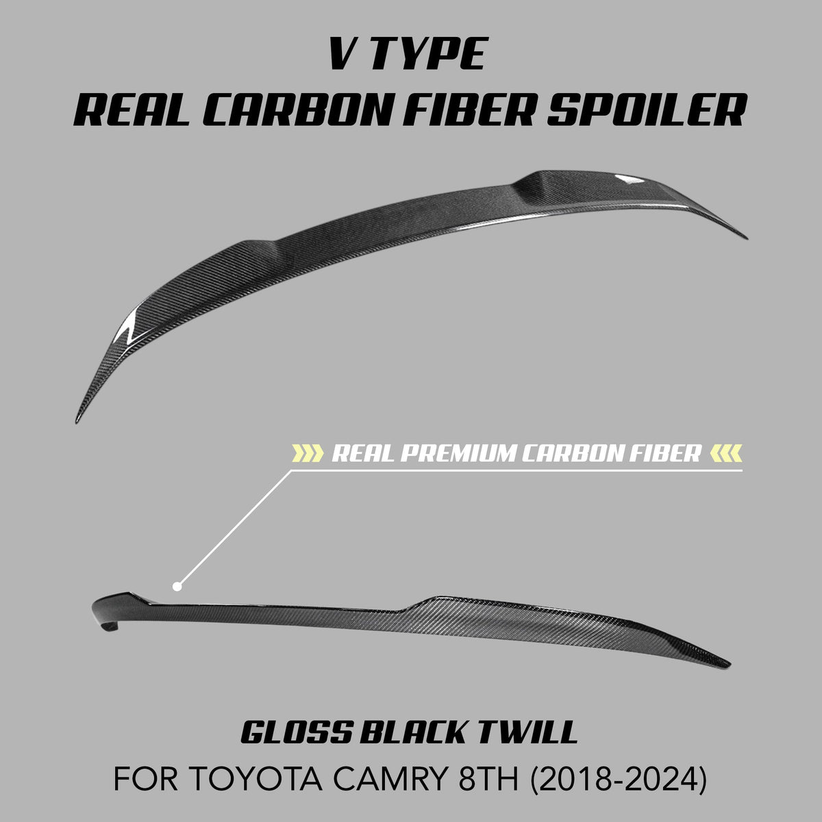 [CAMRY 8TH] V TYPE REAL CARBON FIBER SPOILER - XGENAUTO