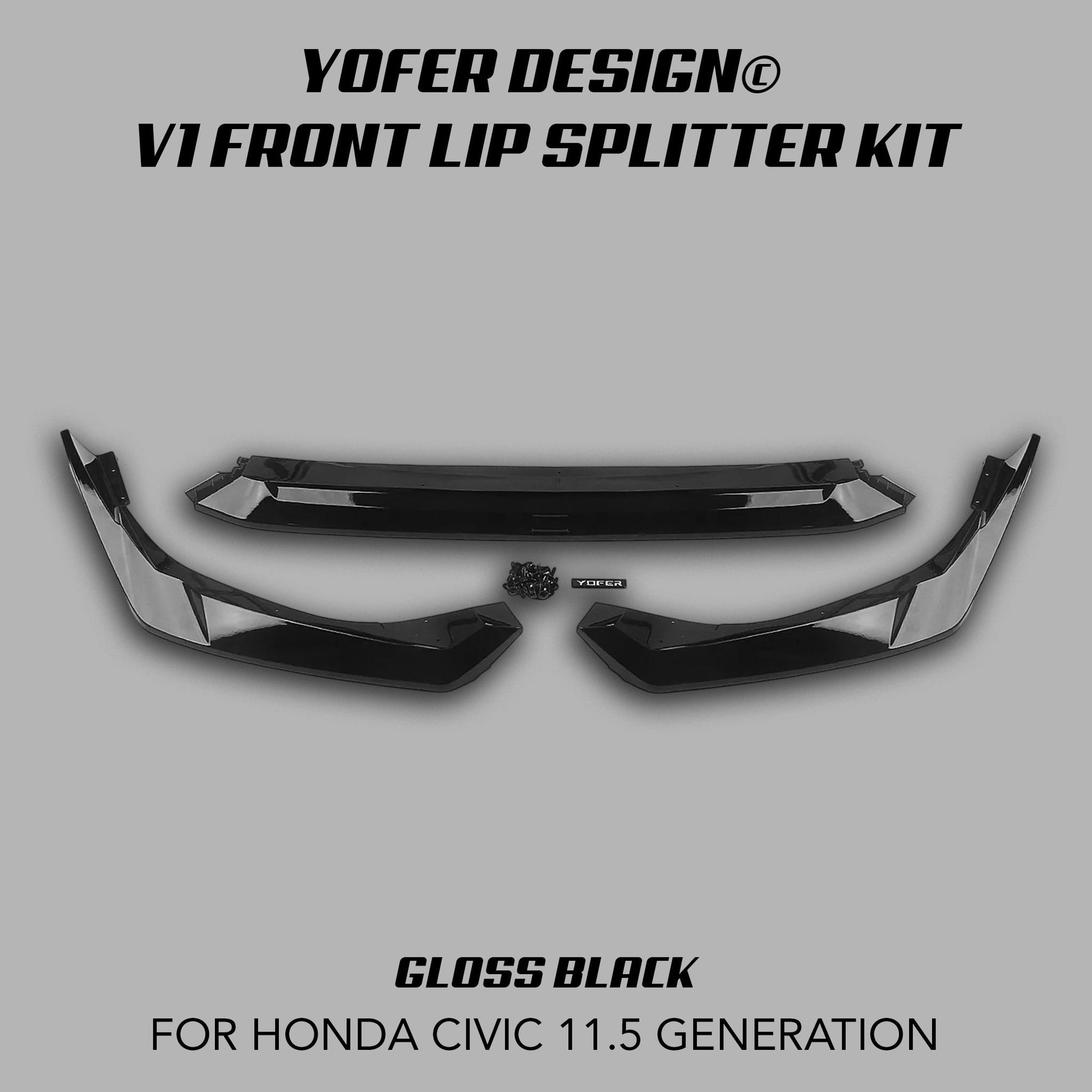 [CIVIC 11.5 GEN 2025+] YOFER DESIGN© V1 FRONT LIP SPLITTER KIT - XGENAUTO