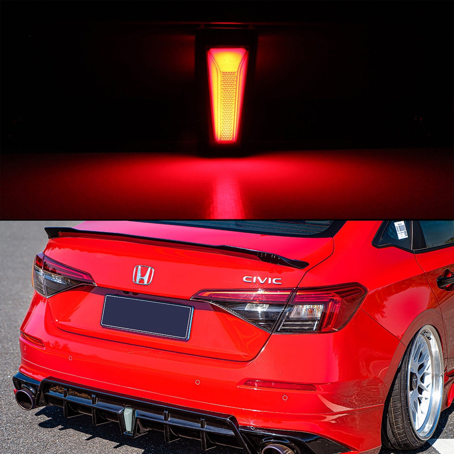 [CIVIC 11TH] F1 STYLE CLEAR BRAKE LIGHT FOR YOFER DESIGN REAR DIFFUSER - XGENAUTO