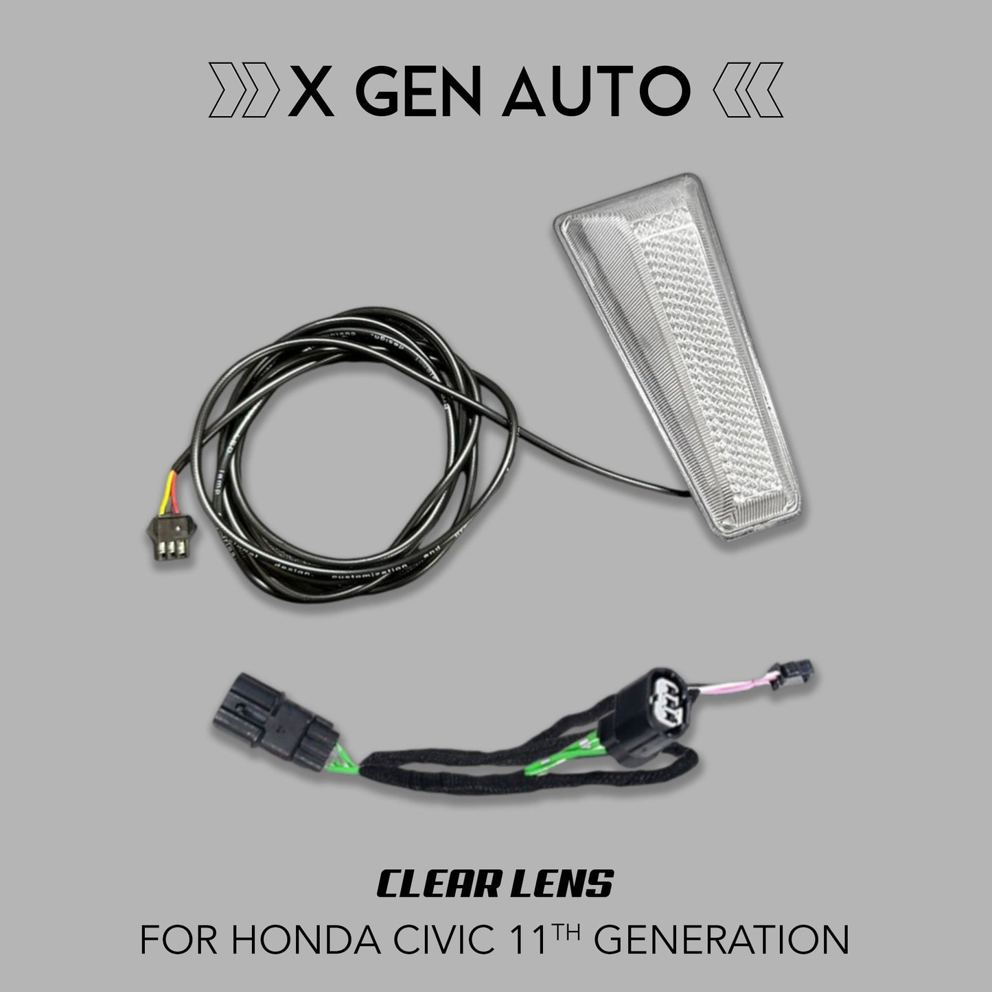 [CIVIC 11TH] F1 STYLE CLEAR BRAKE LIGHT FOR YOFER DESIGN REAR DIFFUSER - XGENAUTO