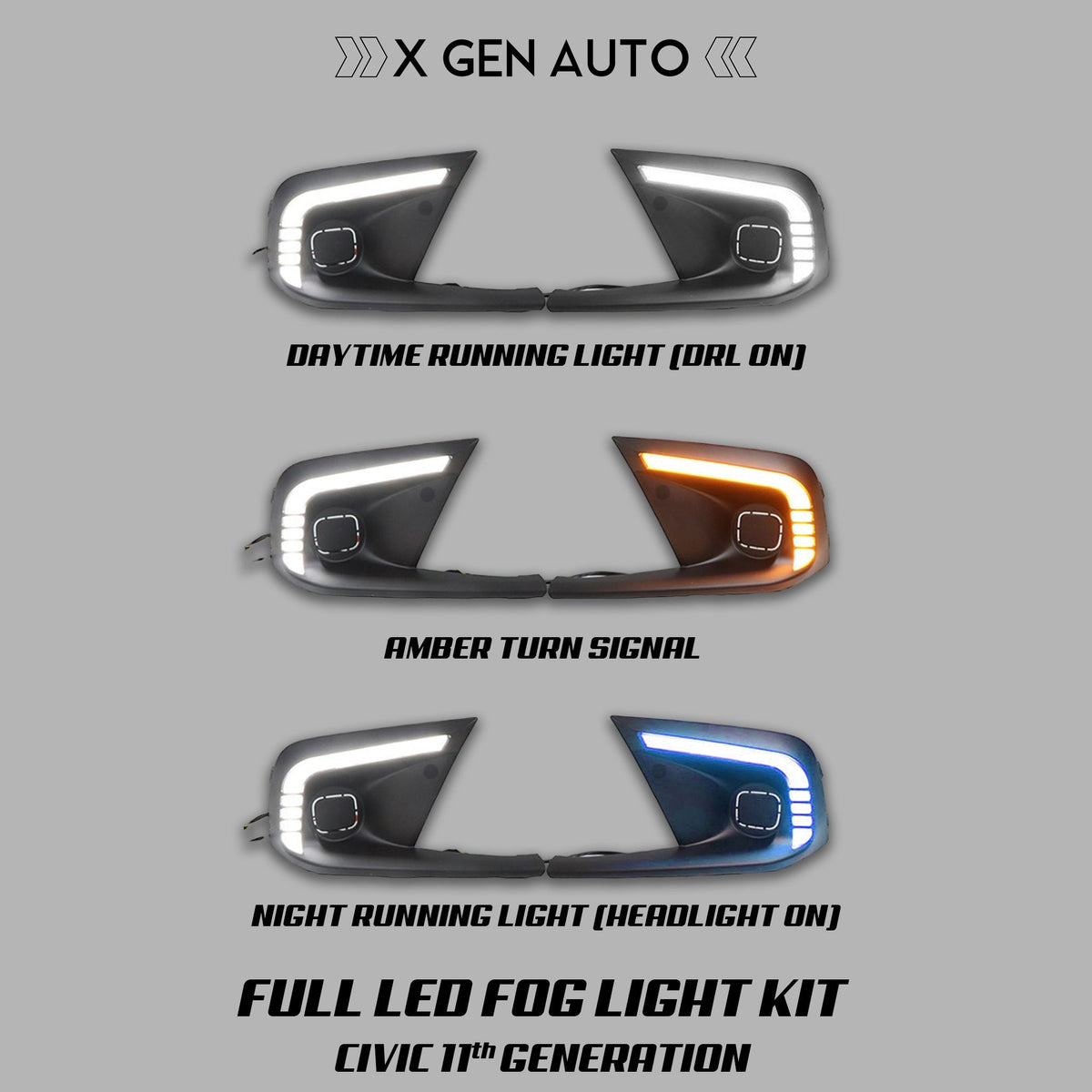 [CIVIC 11TH] FULL LED FOG LIGHT KIT V1 - XGENAUTO