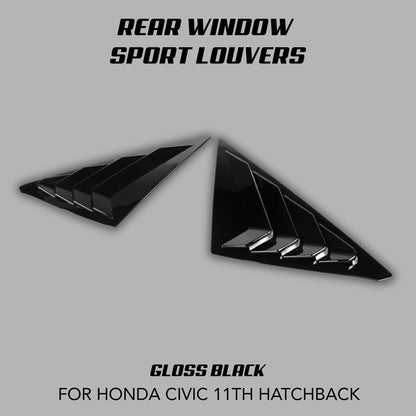 [CIVIC 11TH HATCHBACK] REAR WINDOW SPORT LOUVERS - XGENAUTO