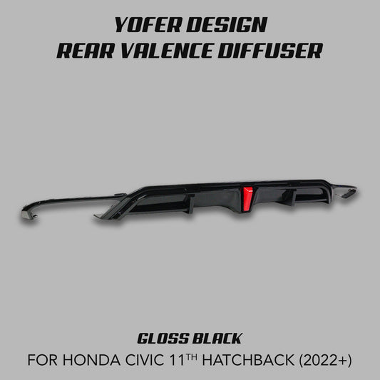 [CIVIC 11TH HATCHBACK] YOFER DESIGN© REAR VALENCE DIFFUSER - XGENAUTO