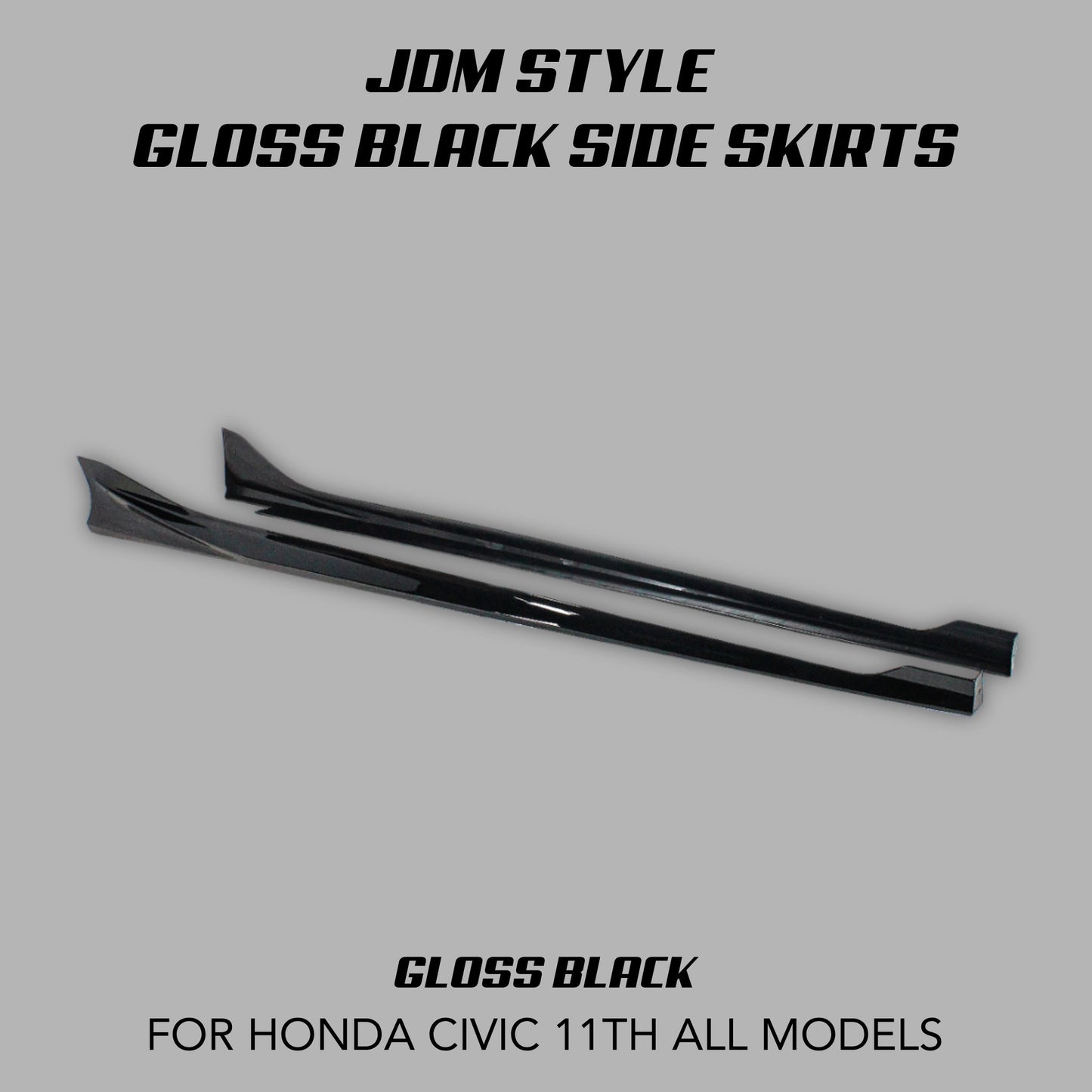 [CIVIC 11TH] JDM STYLE GLOSS BLACK SIDE SKIRTS - XGENAUTO