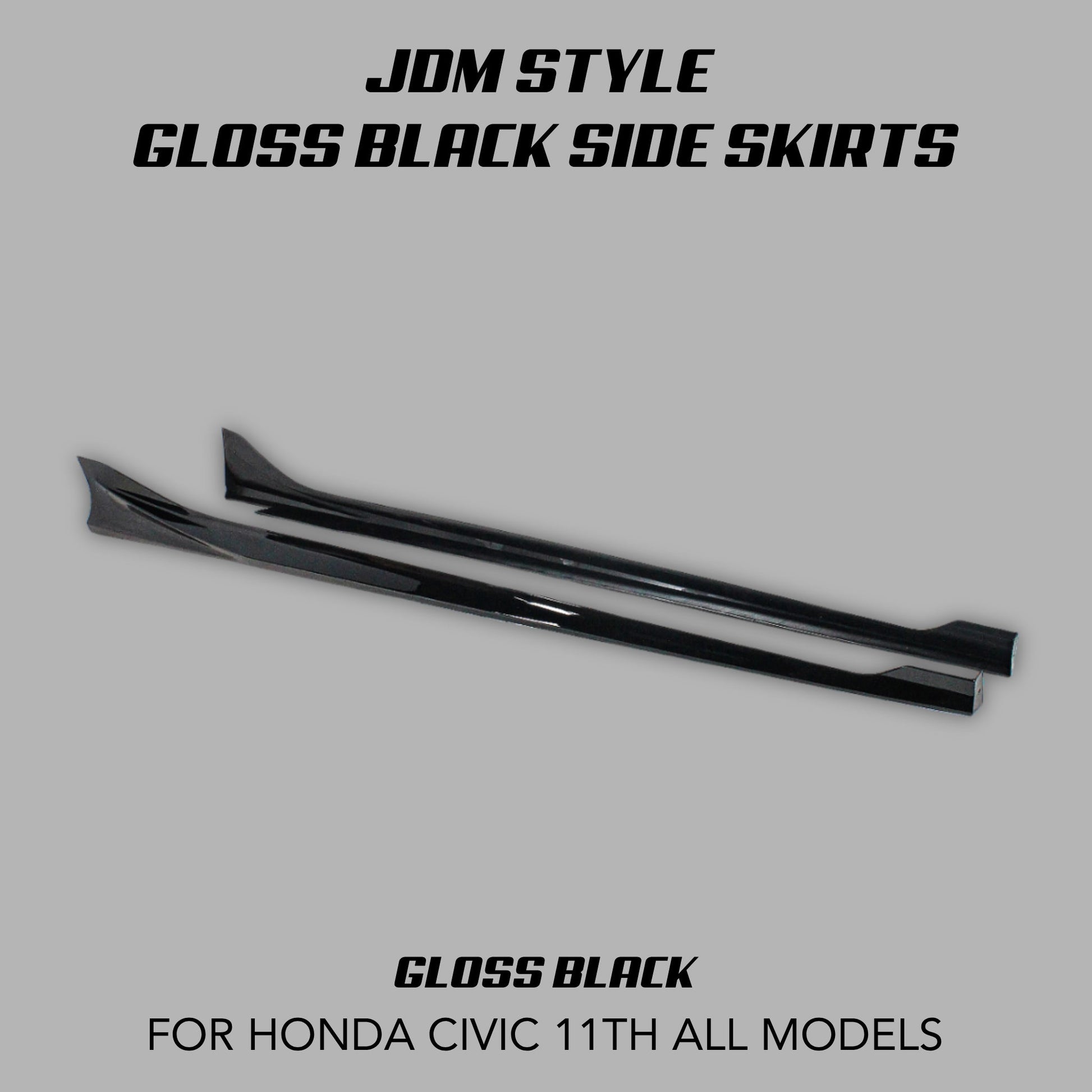 [CIVIC 11TH] JDM STYLE GLOSS BLACK SIDE SKIRTS - XGENAUTO