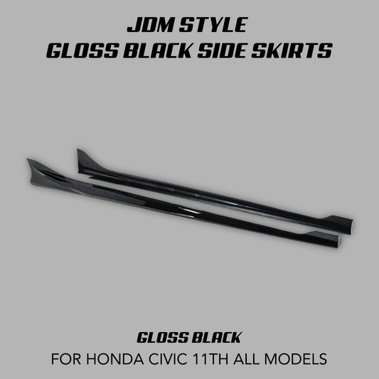 [CIVIC 11TH] JDM STYLE GLOSS BLACK SIDE SKIRTS - XGENAUTO