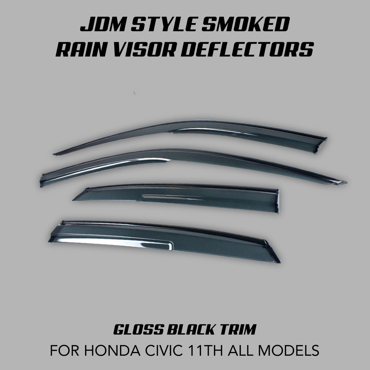 [CIVIC 11TH] JDM STYLE SMOKED RAIN VISOR DEFLECTORS - XGENAUTO