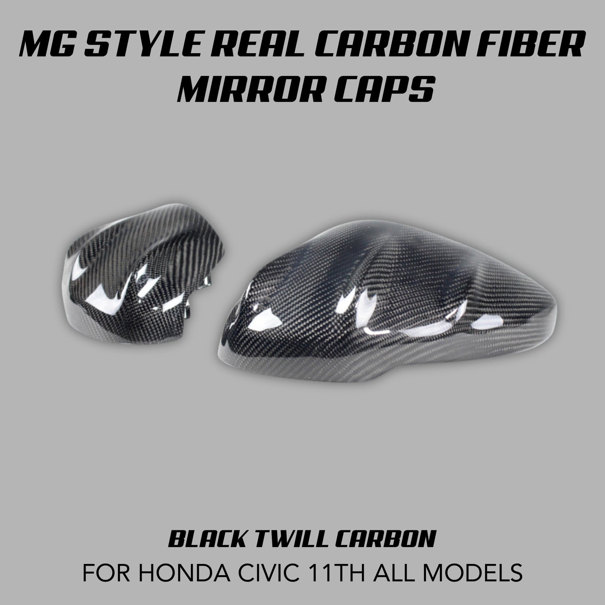 [CIVIC 11TH] MG STYLE REAL CARBON FIBER MIRROR CAPS - XGENAUTO