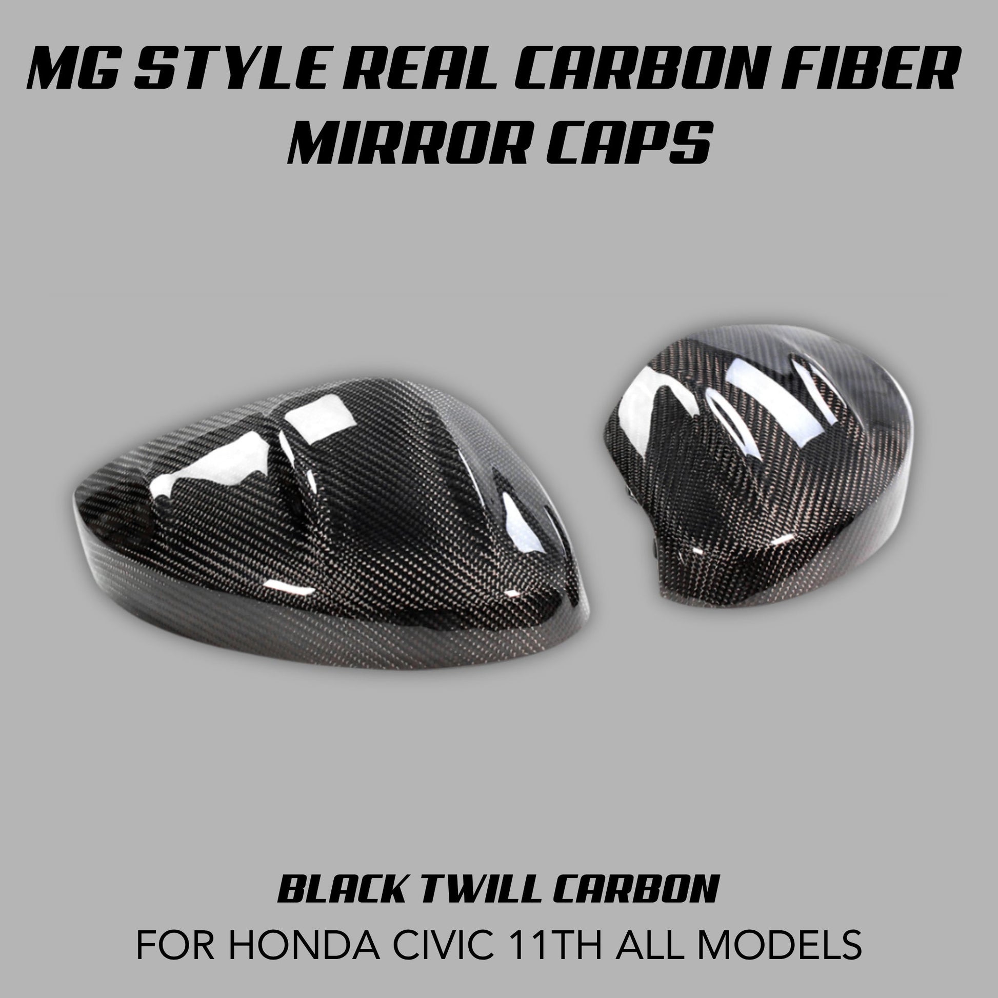 [CIVIC 11TH] MG STYLE REAL CARBON FIBER MIRROR CAPS - XGENAUTO