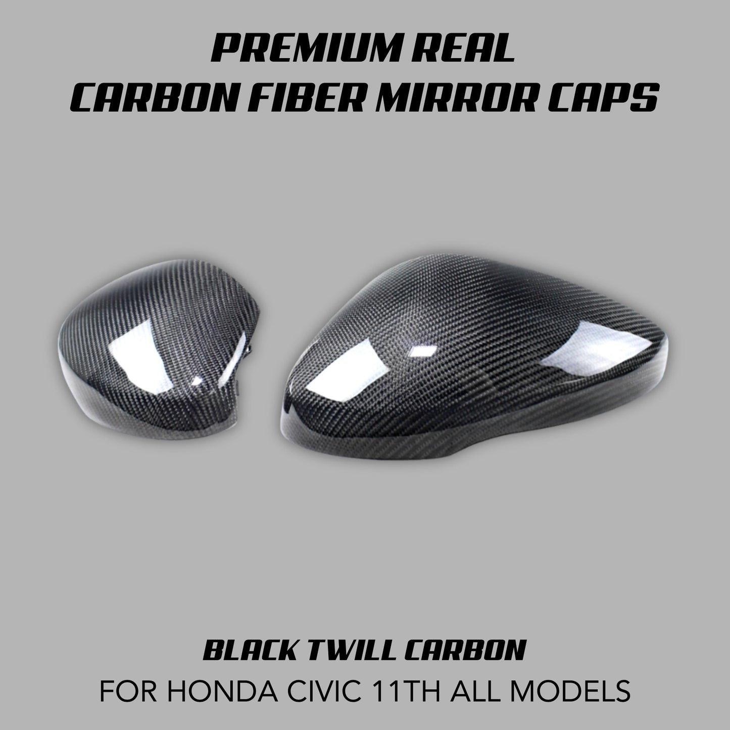 [CIVIC 11TH] PREMIUM REAL CARBON FIBER MIRROR CAPS - XGENAUTO