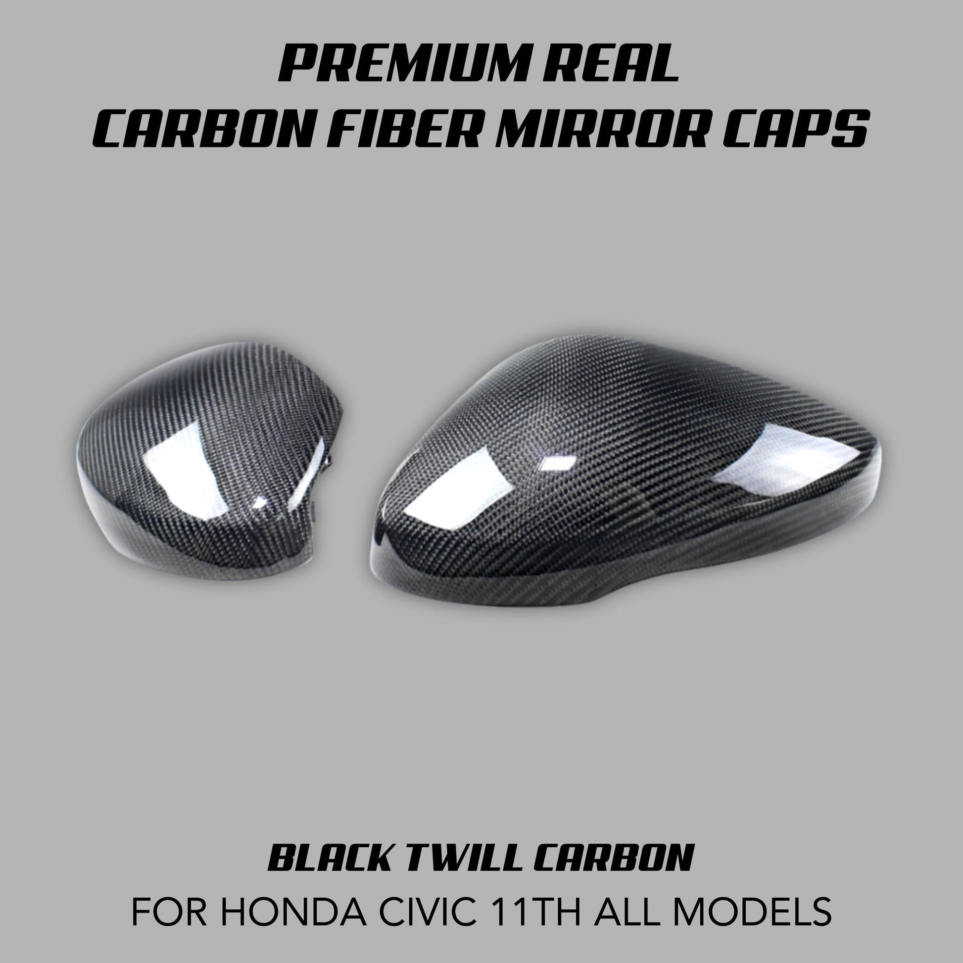 [CIVIC 11TH] PREMIUM REAL CARBON FIBER MIRROR CAPS - XGENAUTO