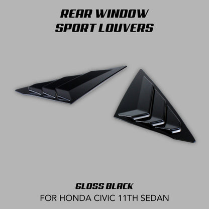 [CIVIC 11TH SEDAN] REAR WINDOW SPORT LOUVERS - XGENAUTO
