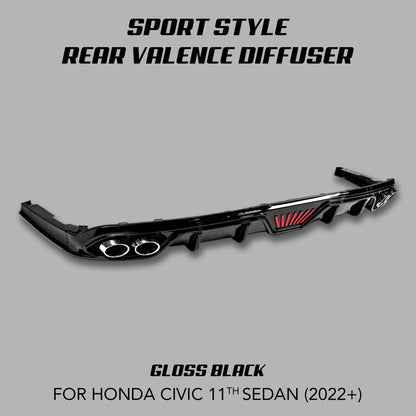 [CIVIC 11TH SEDAN] SPORT STYLE REAR VALENCE DIFFUSER - XGENAUTO