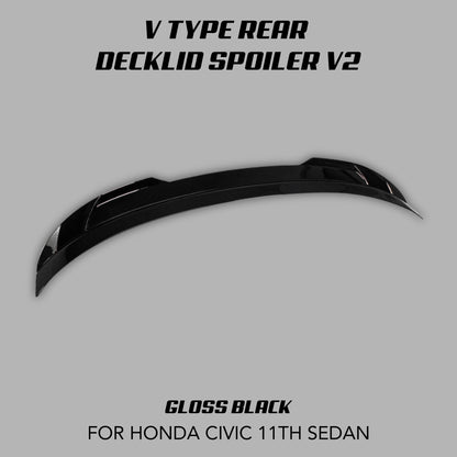 [CIVIC 11TH SEDAN] V TYPE REAR DECKLID SPOILER V2 - XGENAUTO