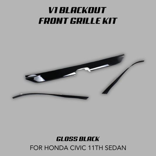 [CIVIC 11TH SEDAN] V1 BLACKOUT FRONT GRILLE KIT - XGENAUTO