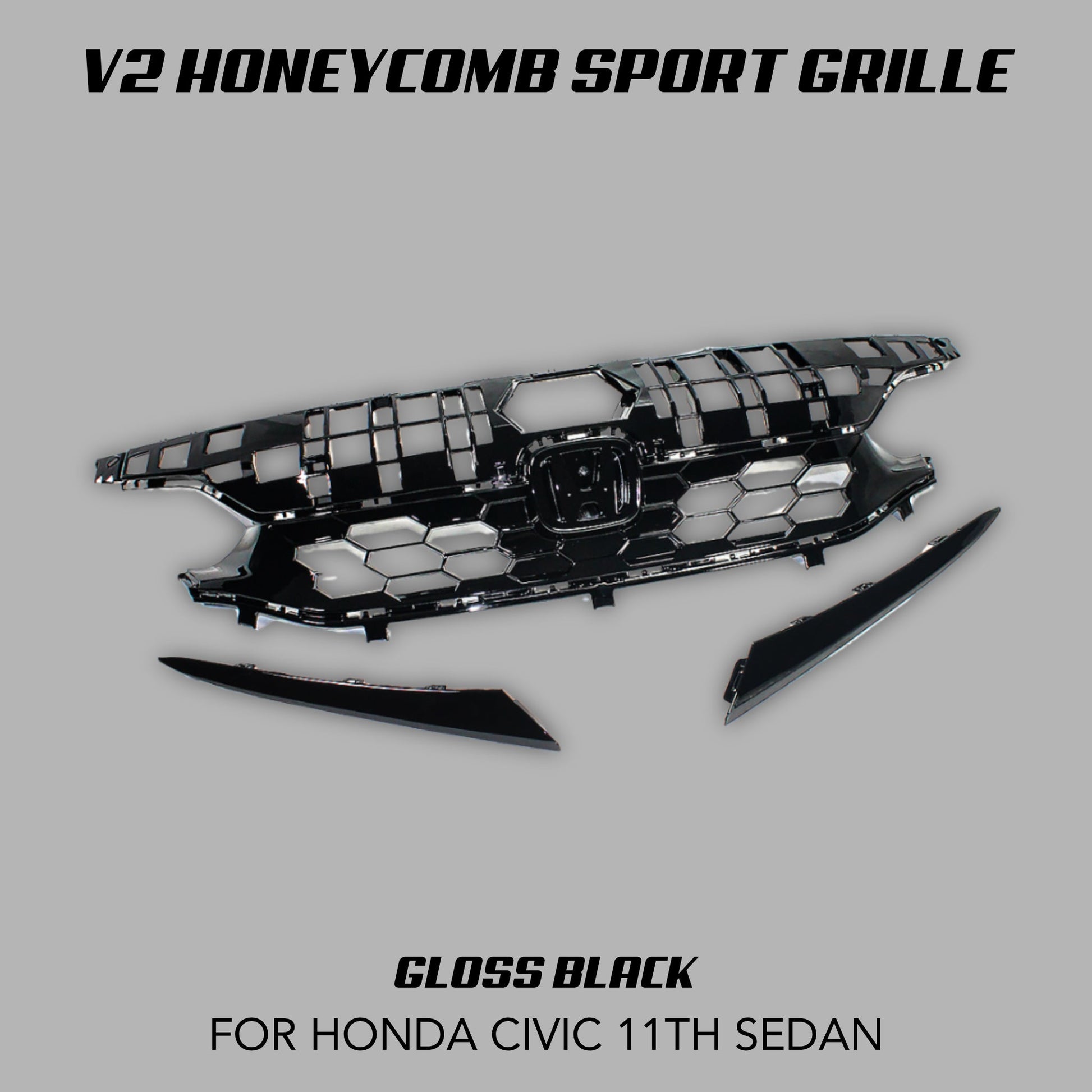 [CIVIC 11TH SEDAN] V2 HONEYCOMB SPORT GRILLE - XGENAUTO