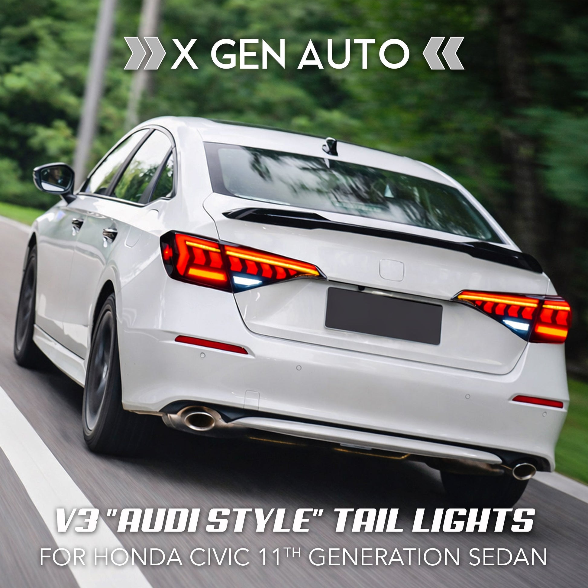 [CIVIC 11TH SEDAN] V3 "AUDI STYLE" TAIL LIGHTS - XGENAUTO