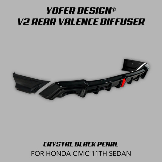 [CIVIC 11TH SEDAN] YOFER DESIGN© V2 REAR VALENCE DIFFUSER - XGENAUTO
