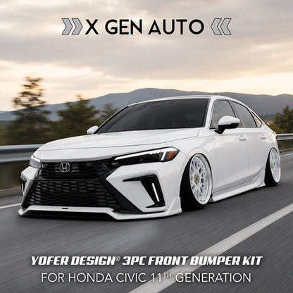 [CIVIC 11TH] YOFER DESIGN© 3PC FRONT BUMPER KIT - XGENAUTO