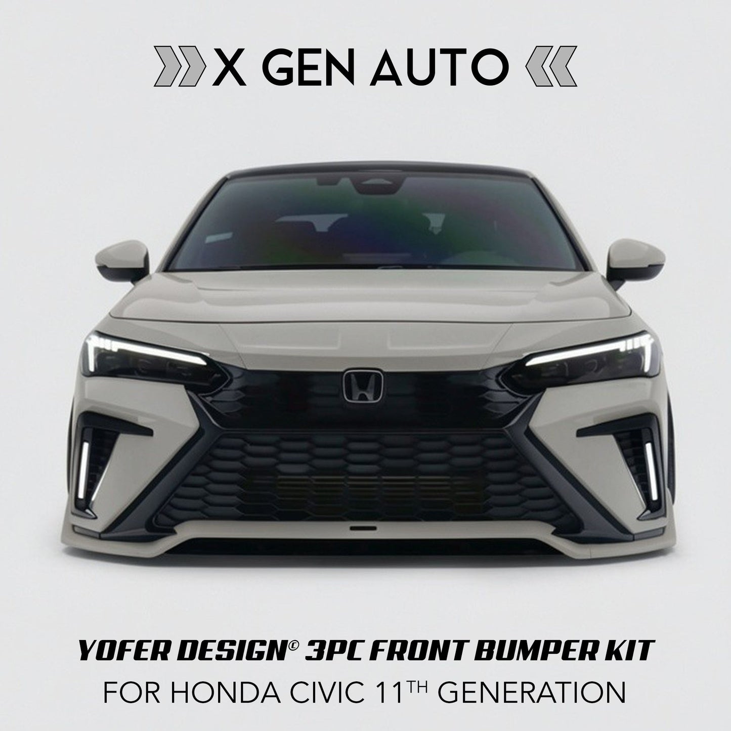 [CIVIC 11TH] YOFER DESIGN© 3PC FRONT BUMPER KIT - XGENAUTO
