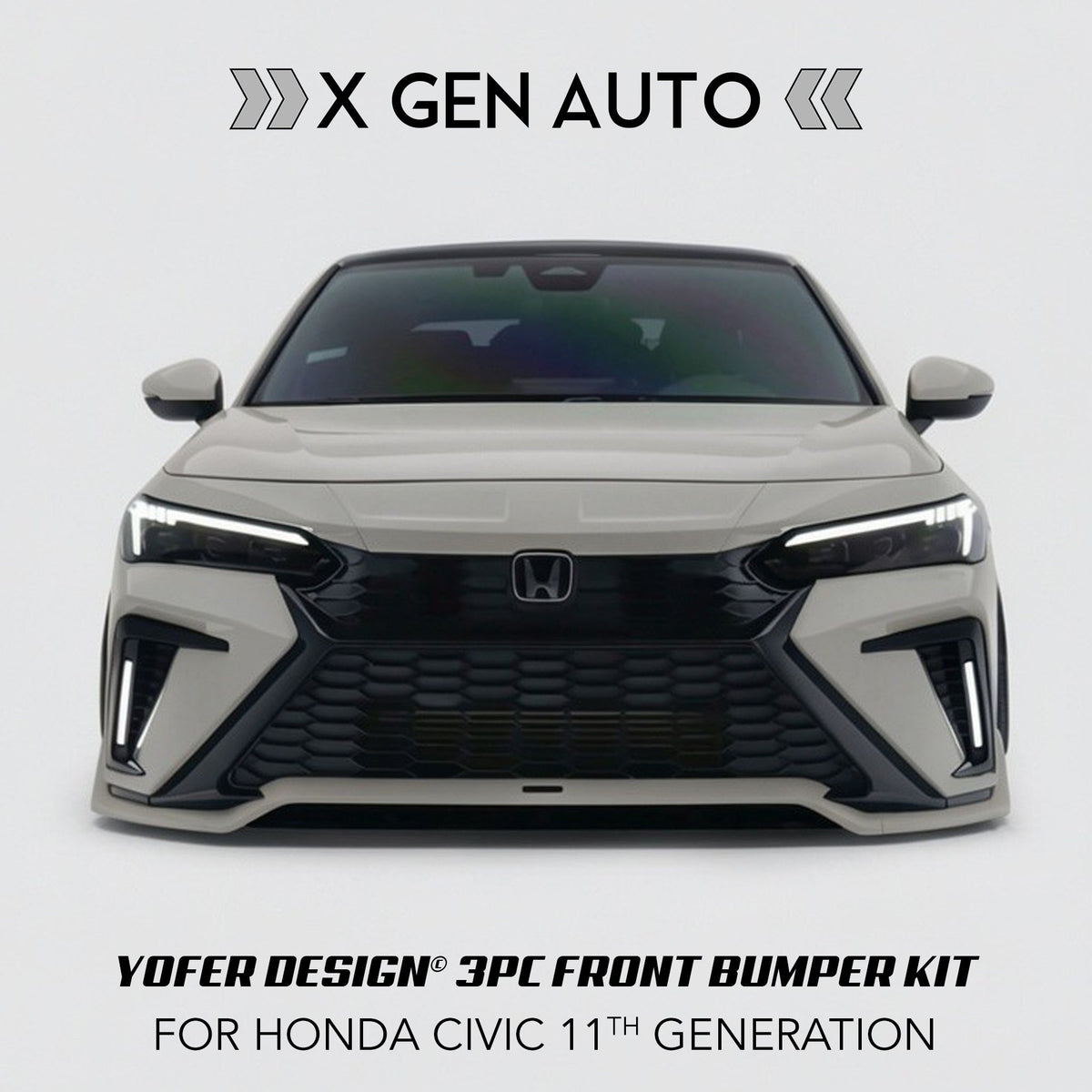 [CIVIC 11TH] YOFER DESIGN© 3PC FRONT BUMPER KIT - XGENAUTO